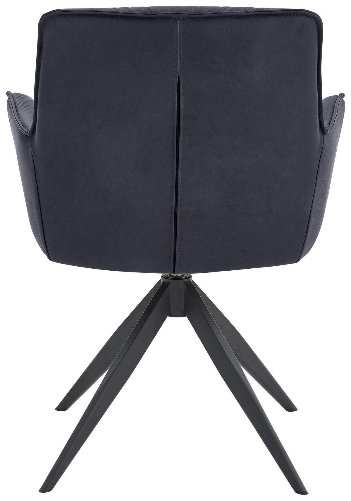 ARMLEHNSTUHL  in Eisen Echtleder pigmentiert  - Schwarz/Dunkelblau, Design, Leder/Metall (59/89/63cm) - Dieter Knoll