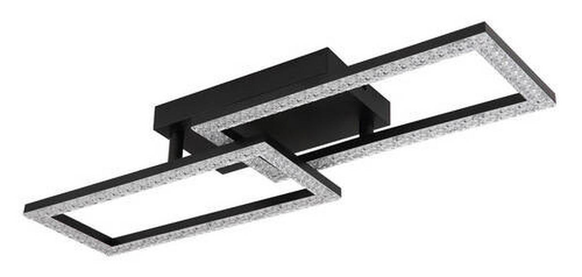 LED-DECKENLEUCHTE    61,5/19,5/9,3 cm  - Klar/Schwarz, Design, Kunststoff/Metall (61,5/19,5/9,3cm) - Globo