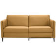 3-SITZER-SOFA in Leder Senfgelb  - Senfgelb/Schwarz, Design, Leder/Metall (190/84/99cm) - Dieter Knoll