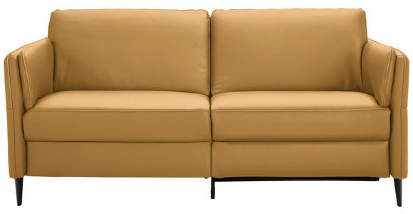 3-SITZER-SOFA in Leder Senfgelb - Senfgelb/Schwarz, Design, Leder/Metall (190/84/99cm) - Dieter Knoll