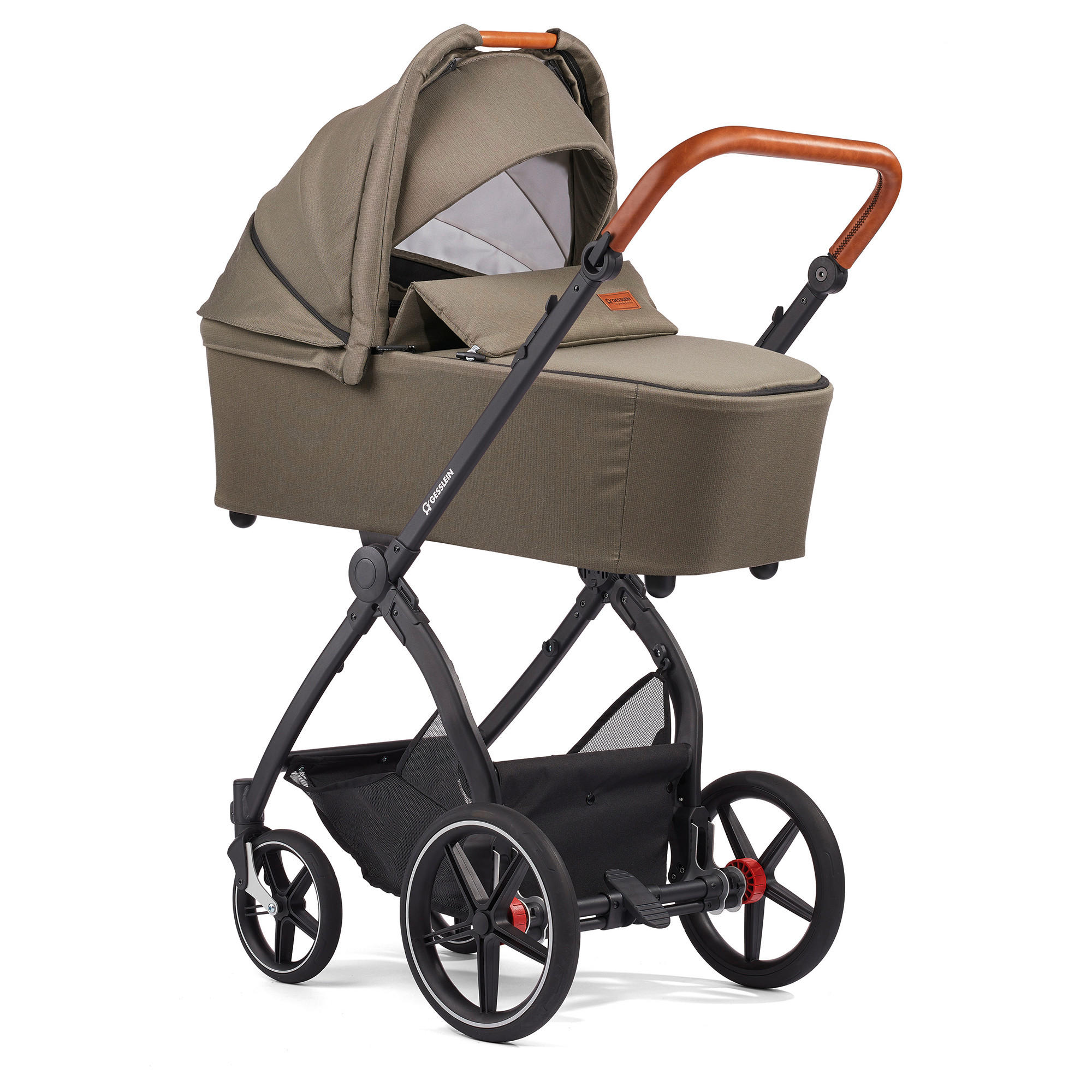 KINDERWAGENSET FX4 Life  - Cognac/Schwarz, Basics, Textil/Metall (57/129/100cm) - Gesslein