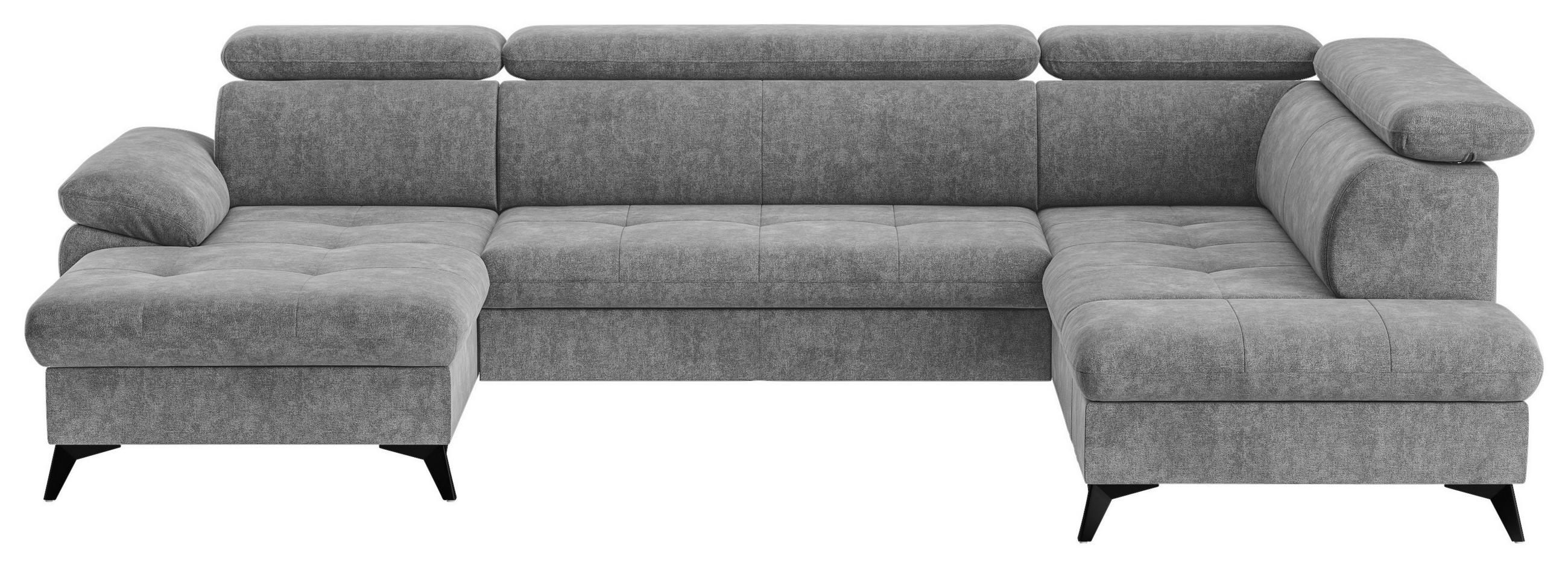 WOHNLANDSCHAFT in Grau  - Schwarz/Grau, Textil/Metall (166/324/207cm) - MID.YOU