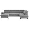 WOHNLANDSCHAFT in Grau  - Schwarz/Grau, Textil/Metall (166/324/207cm) - MID.YOU