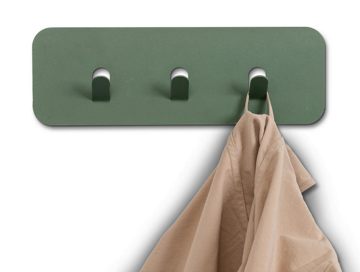 HAKENLEISTE  in Grün  - Grün, Design, Metall (30/10/3cm) - Xora