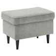 HOCKER Mikrovelours Hellgrau  - Hellgrau/Schwarz, Basics, Holz/Textil (63/43/42cm) - Carryhome