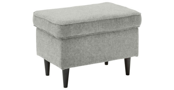 HOCKER Mikrovelours Hellgrau  - Hellgrau/Schwarz, Basics, Holz/Textil (63/43/42cm) - Carryhome