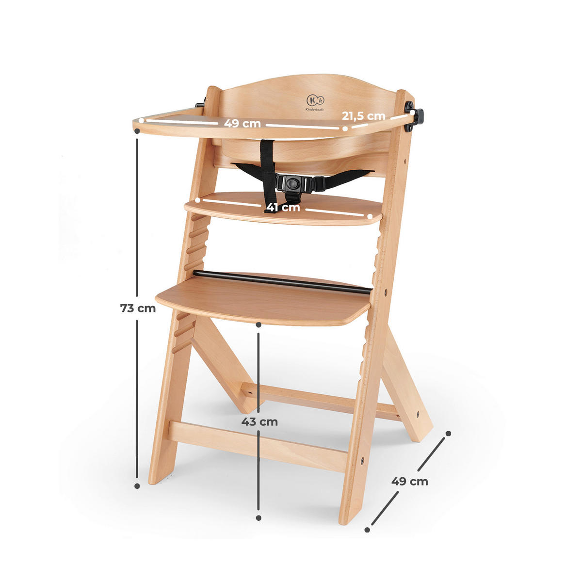 HOCHSTUHL Enock  - Buchefarben, Basics, Holz (49/73/49cm) - kinderkraft