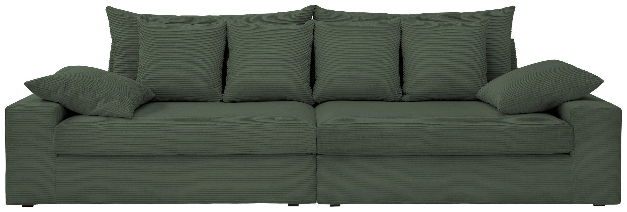 VIERSITZER-SOFA in Cord Grün  - Schwarz/Grün, MODERN, Kunststoff/Textil (308/80/140cm) - Livetastic