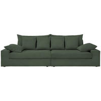 VIERSITZER-SOFA in Cord Grün  - Schwarz/Grün, Modern, Kunststoff/Textil (308/80/140cm) - Livetastic