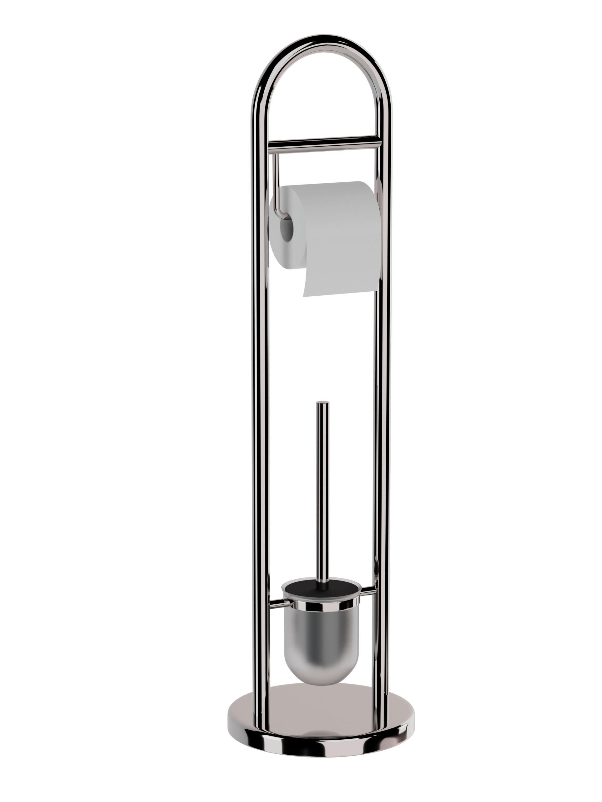 WC-BÜRSTENKOMBINATION in Metall  Kunststoff   - Chromfarben/Transparent, Basics, Kunststoff/Metall (20,5/80/20,5cm) - Sadena