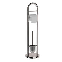 WC-BÜRSTENKOMBINATION in Metall  Kunststoff   - Chromfarben/Transparent, Basics, Kunststoff/Metall (20,5/80/20,5cm) - Sadena