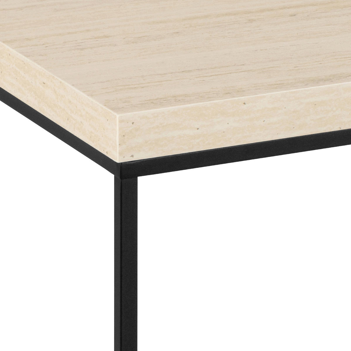 COUCHTISCH in Holz, Metall 110/55/45 cm  - Beige/Schwarz, Design, Holz/Metall (110/55/45cm) - MID.YOU