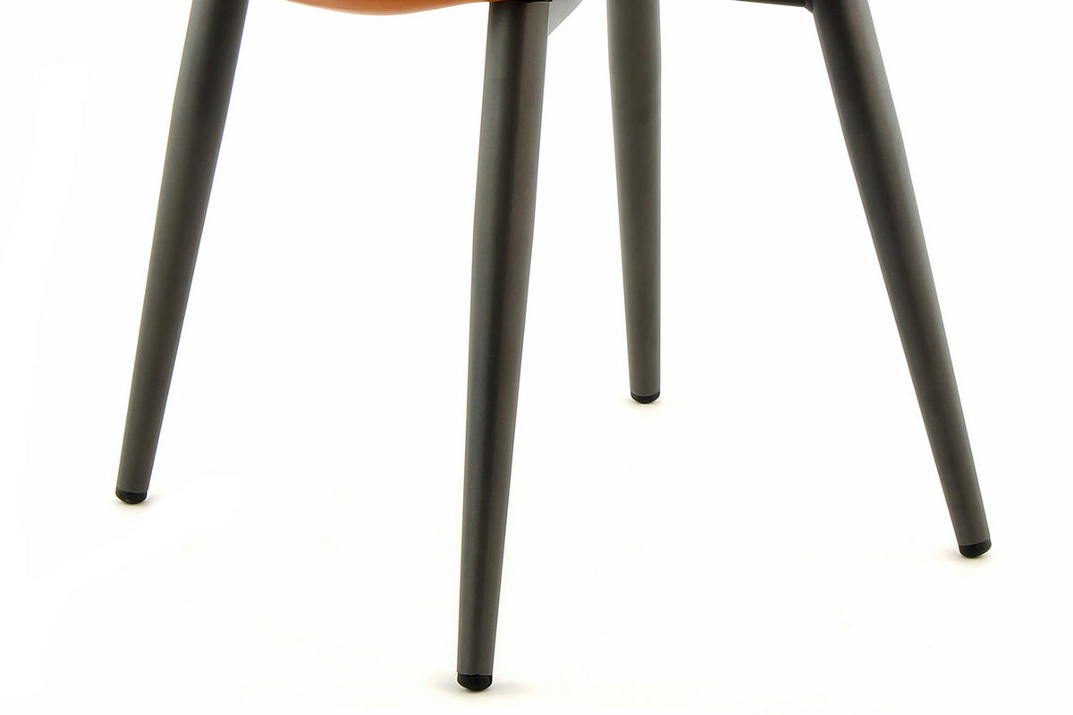 STUHL-SET 2 Stück  in Lederlook Metall, Textil  - Orange, Trend, Textil/Metall (51/80/60cm) - Kayoom
