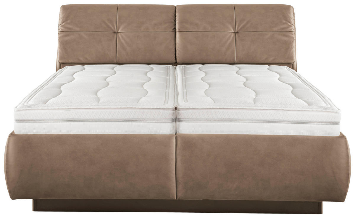 POLSTERBETT 180/200 cm  in Hellbraun  - Hellbraun/Weiss, Konventionell, Holz/Holzwerkstoff (180/200cm) - Beldomo - Sleep