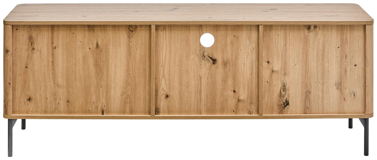 LOWBOARD  in 157/57/40 cm  - Schwarz/Eiche Artisan, Design, Glas/Holzwerkstoff (157/57/40cm) - MID.YOU