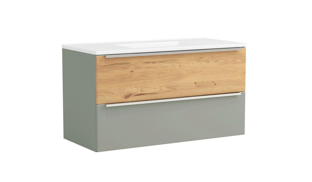 BADEZIMMER 2-teilig  in  - Schilfgrün/Wildeiche, Trend, Glas/Holzwerkstoff (100/200/47cm) - Held