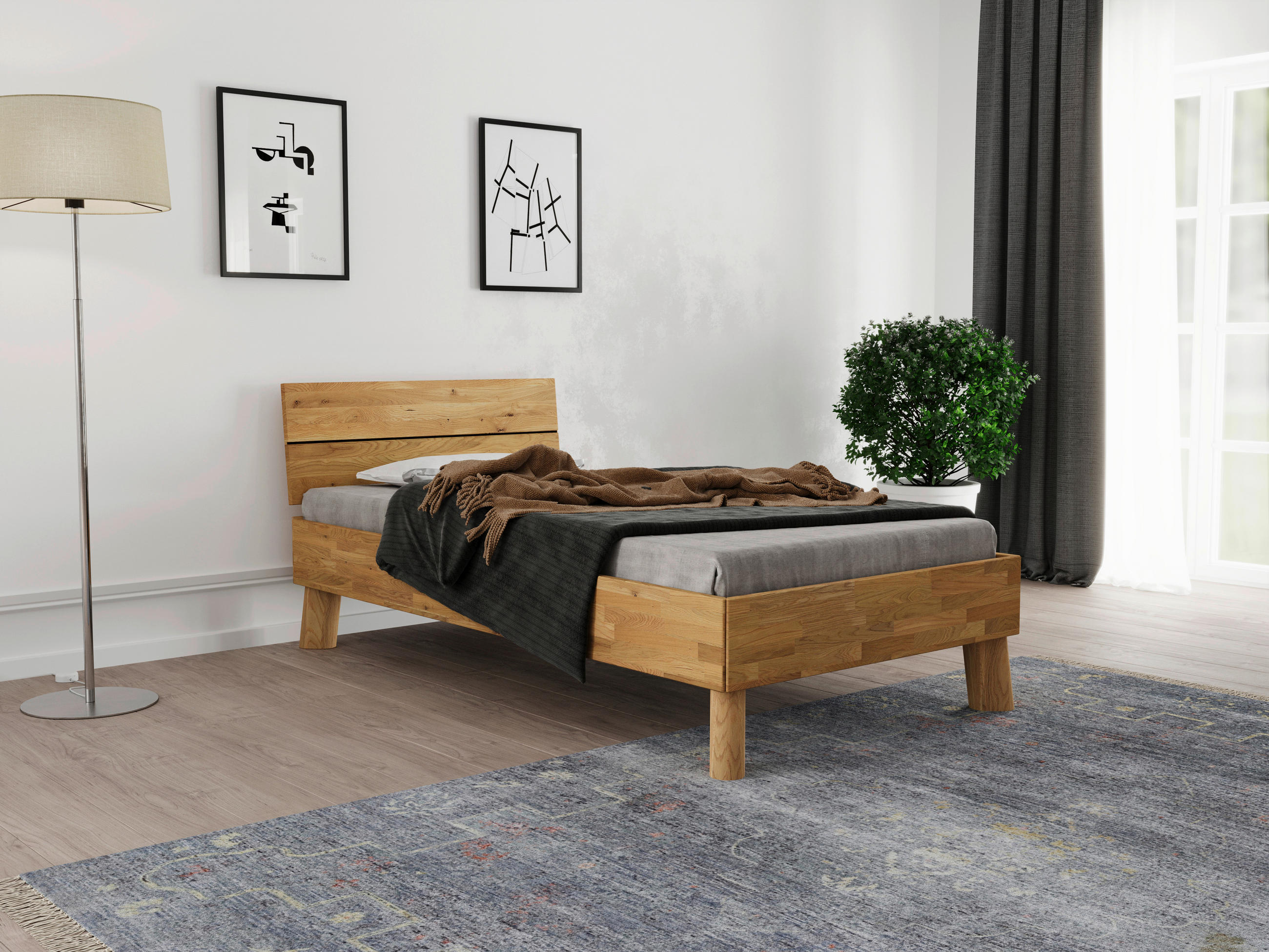 BETT 100/200 cm  in Naturfarben  - Naturfarben, MODERN, Holz (100/200cm) - MID.YOU
