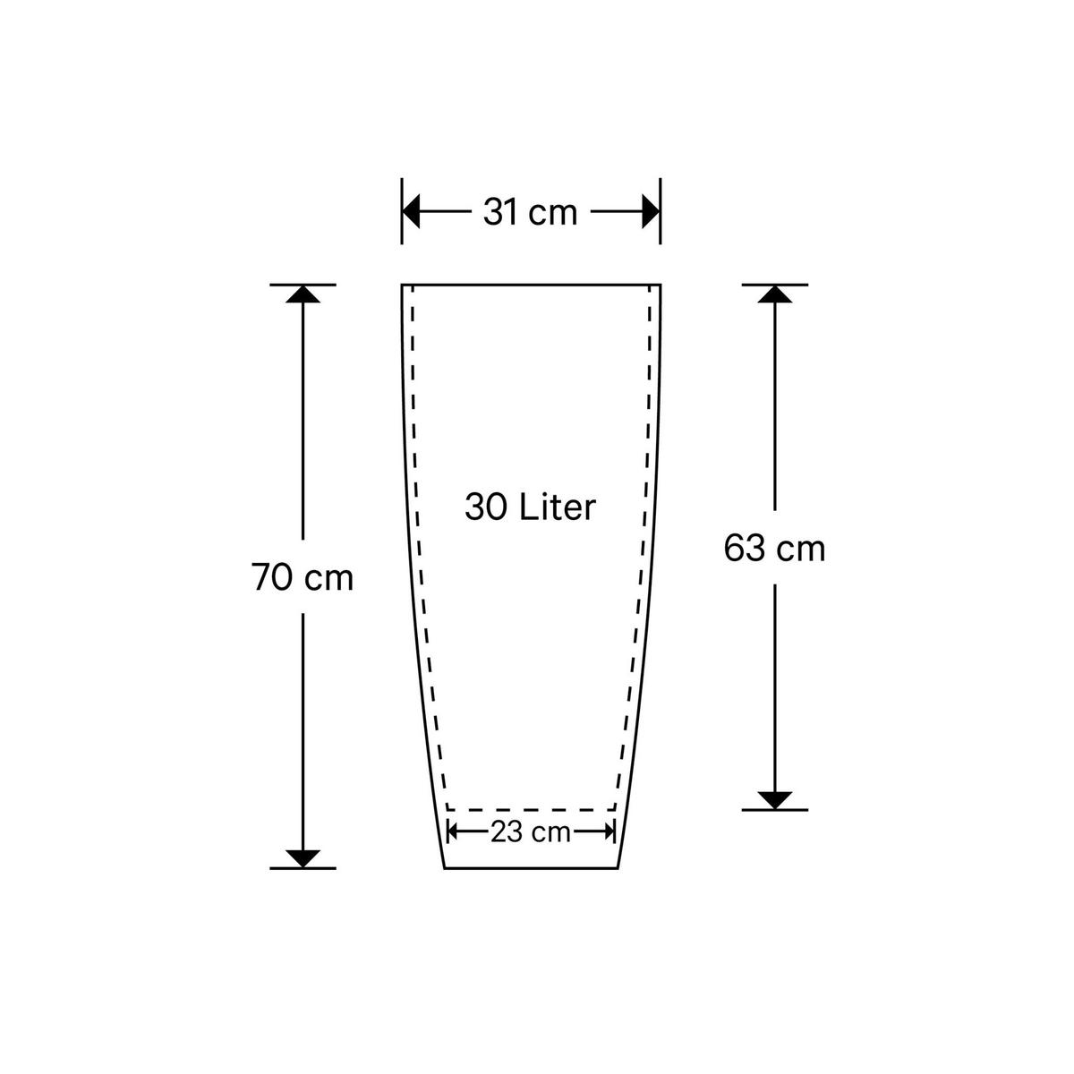 BODENVASE  - Schlammfarben, Basics, Kunststoff (31/70/31cm) - Joop!