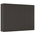 DREHTÜRENSCHRANK 301/235/61 cm,  in Graphitfarben, 6-türig  - Graphitfarben, Basics, Holzwerkstoff/Metall (301/235/61cm) - Novel