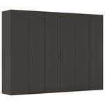DREHTÜRENSCHRANK 301/223/61 cm,  in Graphitfarben, 6-türig  - Graphitfarben, Basics, Holzwerkstoff/Metall (301/223/61cm) - Novel