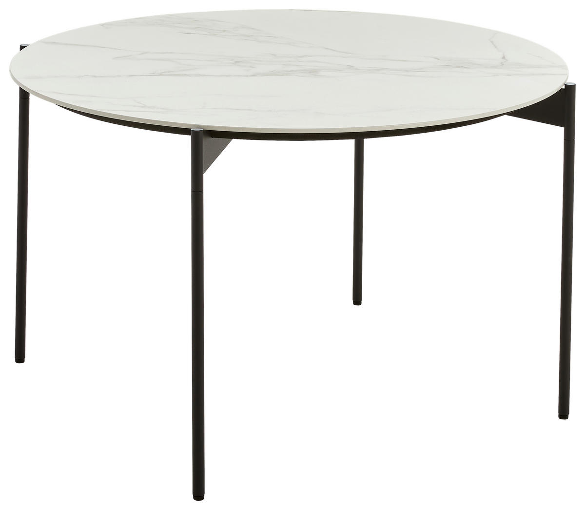 COUCHTISCH in Metall, Keramik 83/83/42 cm  - Weiss/Schwarz, Design, Keramik/Metall (83/83/42cm) - Venjakob