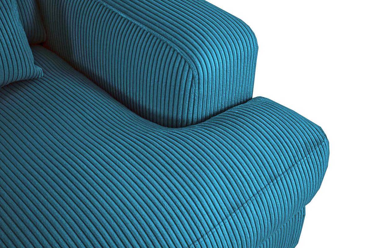 MEGASOFA Cord Türkis  - Türkis/Schwarz, MODERN, Kunststoff/Textil (260/85/112cm) - Lomoco