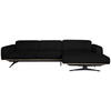 ECKSOFA in Echtleder Schwarz  305/163 cm  - Eichefarben/Schwarz, Design, Leder/Holz (305/163cm) - Novel