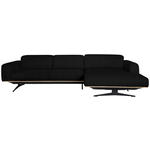 ECKSOFA in Echtleder Schwarz  305/163 cm  - Eichefarben/Schwarz, Design, Leder/Holz (305/163cm) - Novel