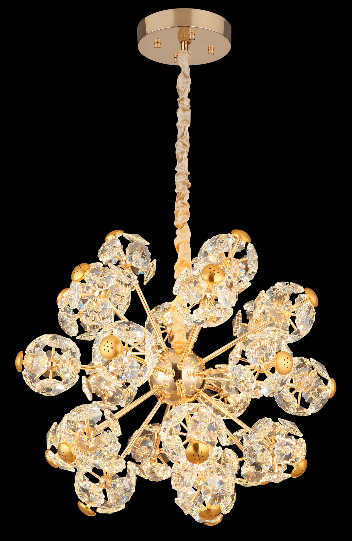 LED-HÄNGELEUCHTE 65/135 cm  - Klar/Goldfarben, KONVENTIONELL, Glas/Metall (65/135cm)