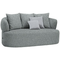 2-SITZER-SOFA  in Flachgewebe Grau, Grün  - Hellgrau/Schwarz, MODERN, Kunststoff/Textil (177/86/105cm) - Hom`in