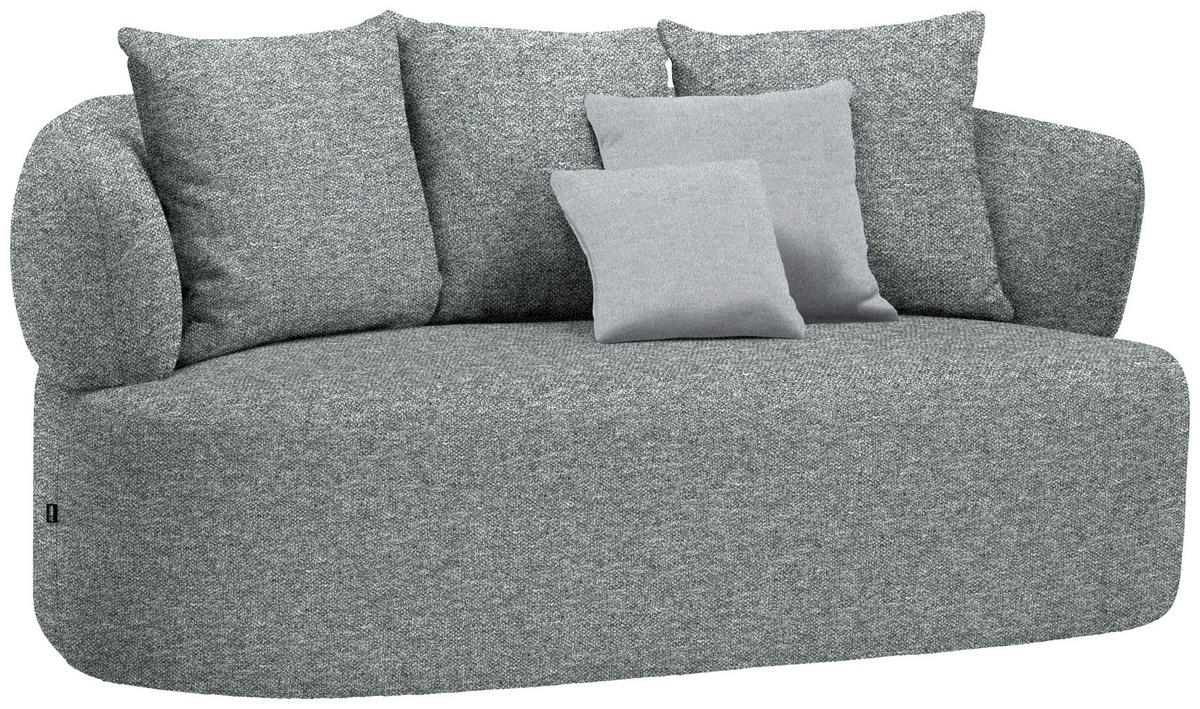 2-SITZER-SOFA  in Flachgewebe Grau, Grün  - Hellgrau/Schwarz, MODERN, Kunststoff/Textil (177/86/105cm) - Hom`in