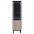 REGAL Eichefarben, Schwarz - Eichefarben/Schwarz, Trend, Holzwerkstoff/Metall (45/160/43cm) - Carryhome