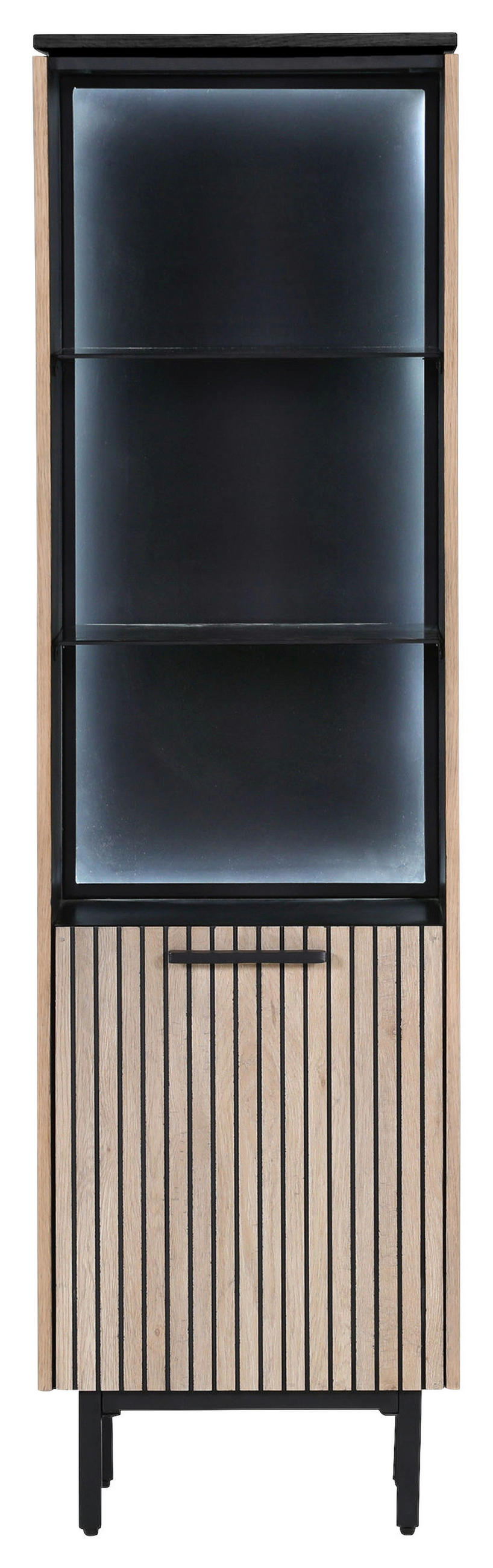 REGAL Schwarz, Eichefarben  - Eichefarben/Schwarz, Trend, Holzwerkstoff/Metall (45/160/43cm) - Carryhome