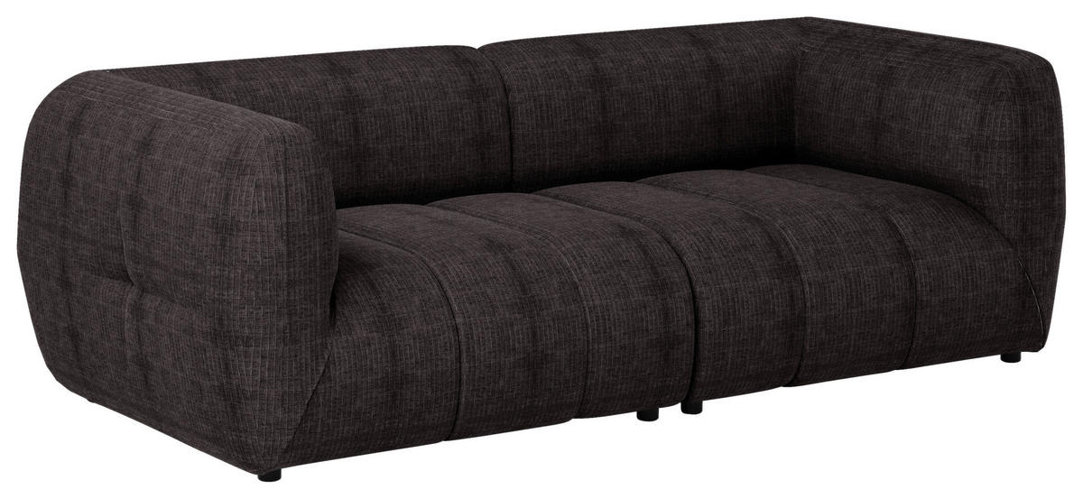 SOFA in Struktur Braun  - Schwarz/Braun, Design, Holz/Textil (240/80/95cm) - MID.YOU