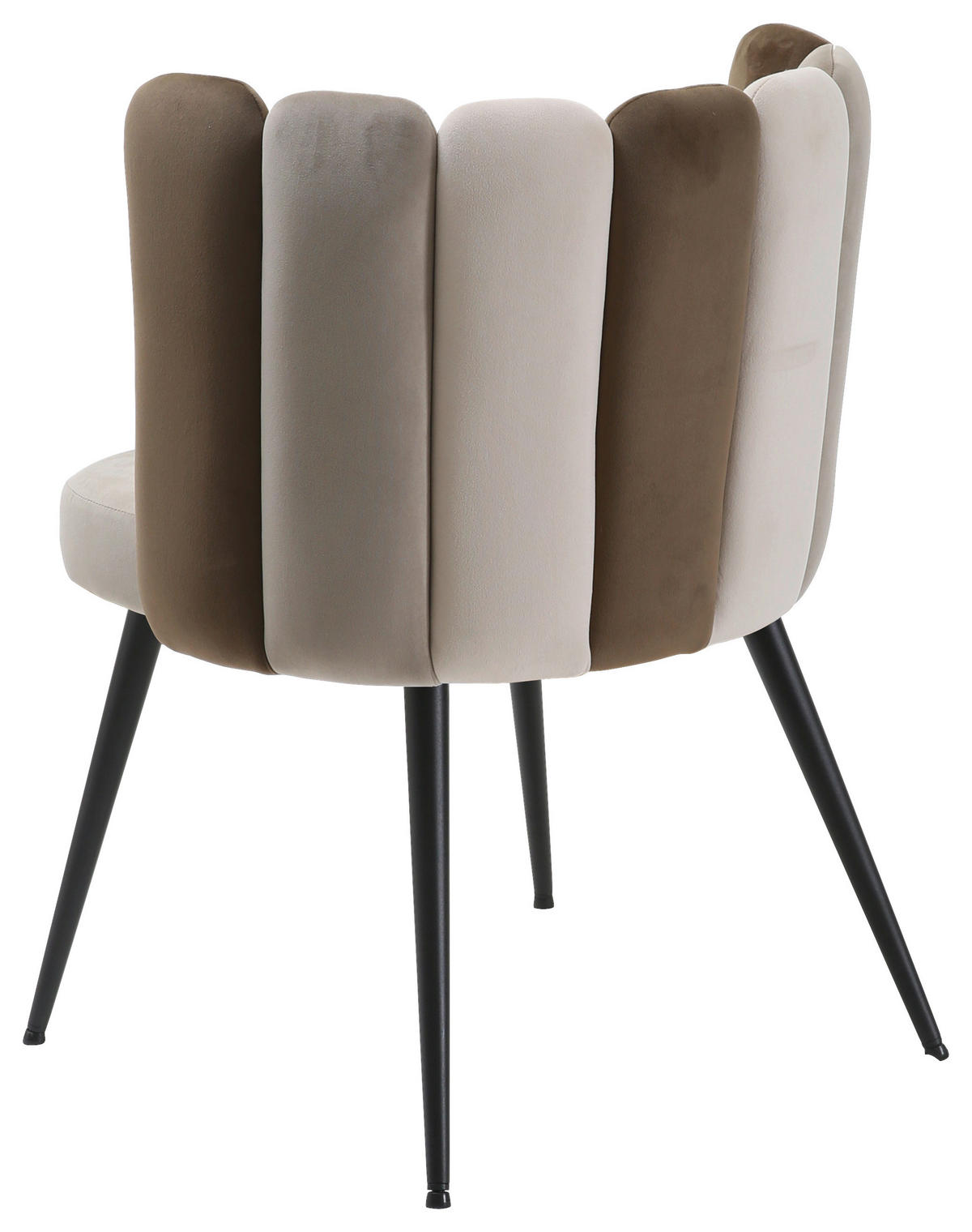 STUHL Samt Braun, Beige  - Beige/Schwarz, Design, Textil/Metall (58,5/79/55,5cm) - home24