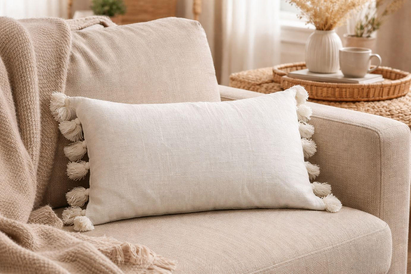 ZIERKISSEN  30/50 cm   - Ecru, Basics, Textil (30/50cm) - Novel