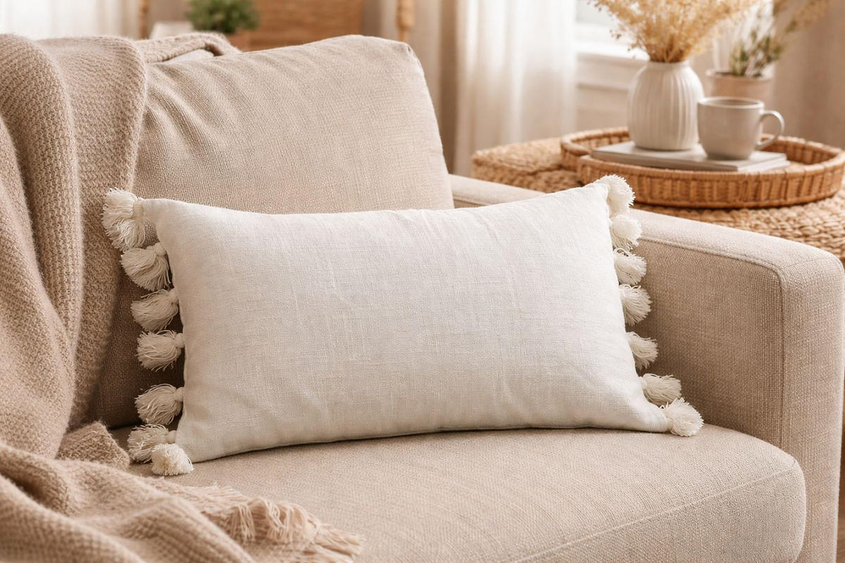 OKRASNA BLAZINA  LOVE STORY    30/50 cm         - ekru, Basics, tekstil (30/50cm) - Novel