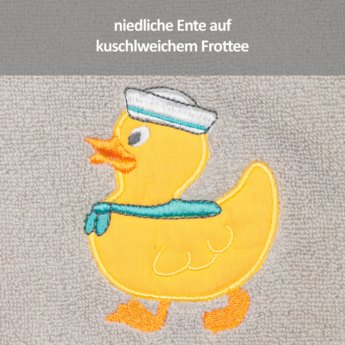HANDTUCH ENTE Hellgrau  - Hellgrau, Basics, Textil (50/100cm)