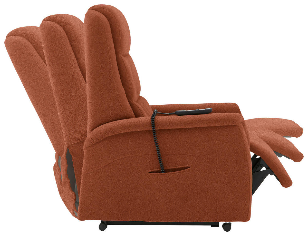 FERNSEHSESSEL in Mikrofaser Rostfarben  - Rostfarben/Schwarz, KONVENTIONELL, Kunststoff/Textil (70/107/88cm) - Valdera