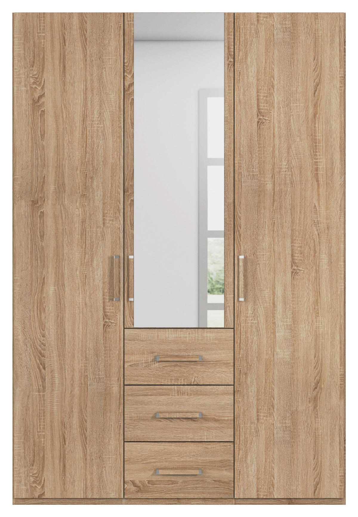 DREHTÜRENSCHRANK 151/223/60 cm 3-türig Sonoma Eiche  - Sonoma Eiche, Design, Glas/Holzwerkstoff (151/223/60cm) - Novel