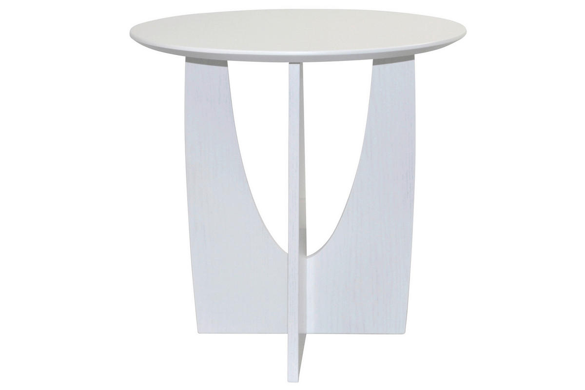 BEISTELLTISCH 50/50/51 cm furniert Weiß rund  - Weiß, Design, Holzwerkstoff (50/50/51cm) - MID.YOU