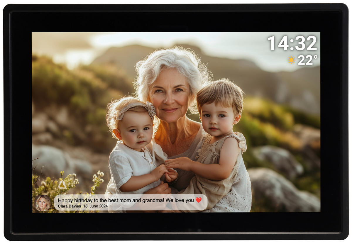DIGITALER BILDERRAHMEN - Schwarz, Design, Kunststoff (26/18/1,7cm) - DENVER