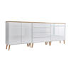 SIDEBOARD Mailand Set 5 + HF  in 237/86/33 cm  - Weiß Hochglanz/Eiche Artisan, MODERN, Holz/Holzwerkstoff (237/86/33cm) - MID.YOU