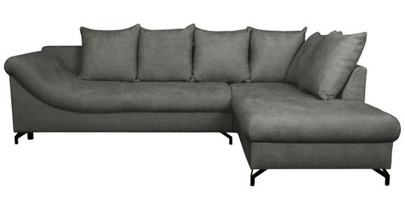 ECKSOFA Anthrazit Struktur - Anthrazit/Schwarz, KONVENTIONELL, Textil/Metall (274/194cm) - Carryhome
