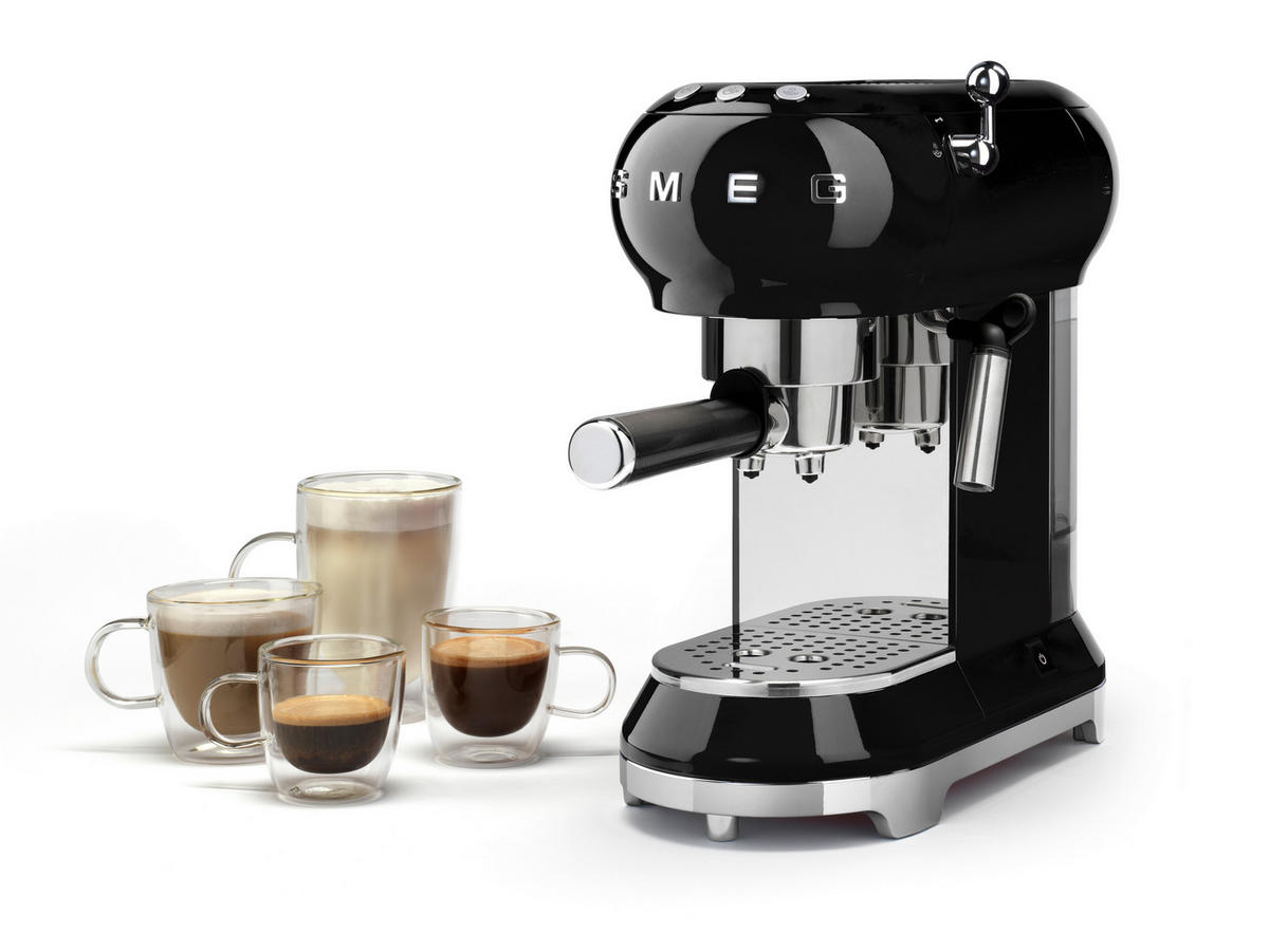 ESPRESSOMASCHINE  - Schwarz, Basics, Kunststoff/Metall (14,9/33/33cm) - SMEG