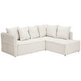 ECKSOFA in Chenille Beige  - Beige/Schwarz, KONVENTIONELL, Kunststoff/Textil (233/193cm) - Carryhome