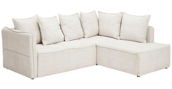 ECKSOFA in Chenille Beige  - Beige/Schwarz, KONVENTIONELL, Kunststoff/Textil (233/193cm) - Carryhome