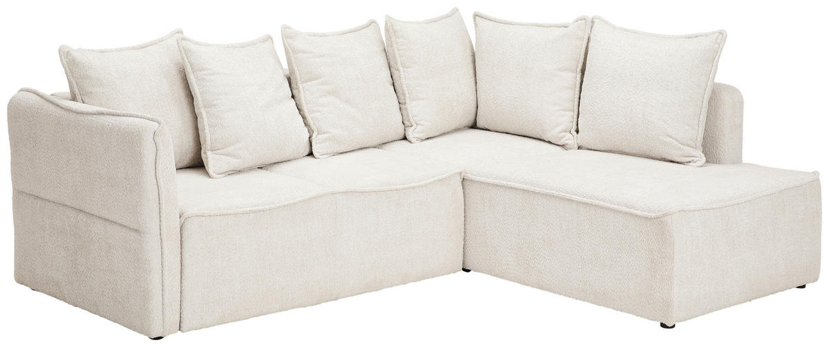 ECKSOFA in Chenille Beige  - Beige/Schwarz, Konventionell, Kunststoff/Textil (233/193cm) - Carryhome