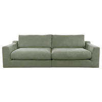 BIGSOFA in Cord Olivgrün  - Schwarz/Olivgrün, Design, Kunststoff/Textil (276/90/109cm) - Sit & More