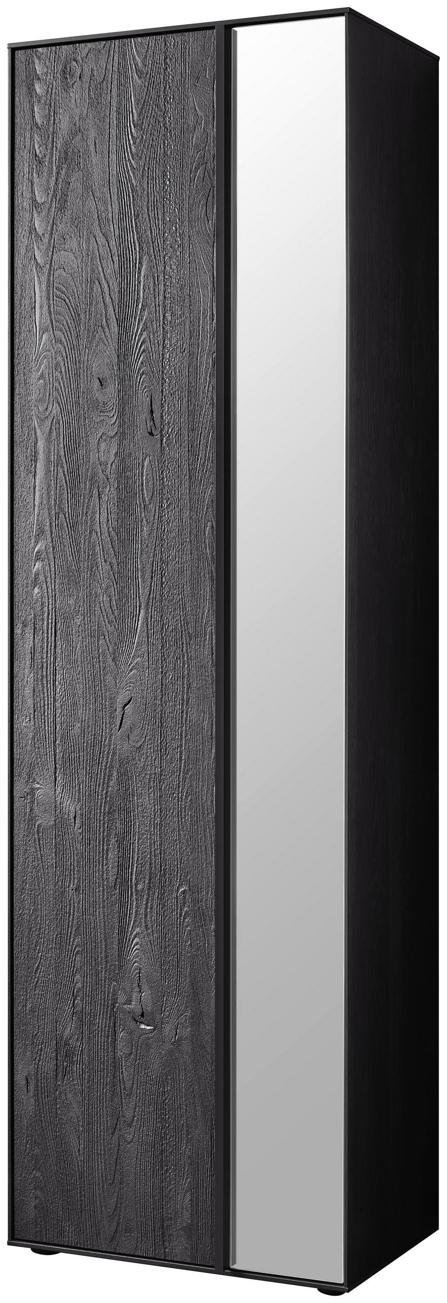 GARDEROBENSCHRANK LENYA GARDEROBEN  in 60/196/39 cm  - Anthrazit/Schwarz, Design, Glas/Holz (60/196/39cm) - Johann Jakob